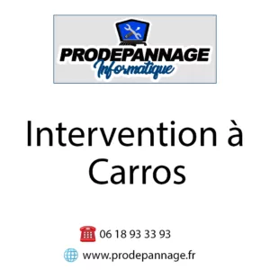 Intervention informatique à Carros